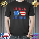 Biden she was 12 and I was 30 vintage sunglasses flag shirt