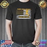 Bladder Cancer Awareness Nobody Fights Alone American Flag In This Family We Fight Together T-Shir