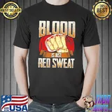Blood is just red sweat mma mixed martial arts pun shirt