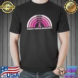 Breast cancer awareness rainbow ribbon cancer ribbon shirt