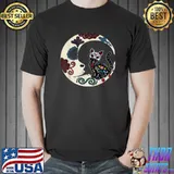 Cat & Moon Sugar Skull Dia De Los Muertos T-Shirt