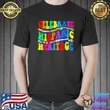Celebrate hispanic heritage month groovy hippie latino flags classic shirt