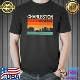 Charleston South Carolina Town Skyline Vintage T-Shirt