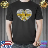 Childhood cancer awarenes warriors heart gold ribbon words classic shirt