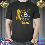 Childhood Cancer Awareness In September We Wear Ribbon Birds T-Shirt