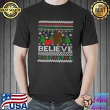 Christmas Believe Bigfoot Ugly Xmas T-Shirt