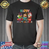 Coffee Halloween Thanksgiving Christmas Happy Hallothanksmas T-Shirt