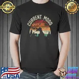 Current mood black cat bird forest vintage sunset T-Shirt