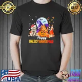 Cute cats happy thanksgiving cat happy hallothanksmas classic shirt