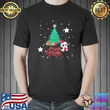 Cute panda with christmas tree shirt
