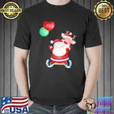 Cute santa claus holding baloons shirt