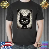 Dark Art Gothic Cat In Church Halloween T-Shirt