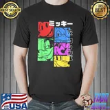 Disney Mickey And Friends Pop Character Panels Katakana Colors T-Shirt