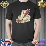 Distressed Retro Evil Baby Duckling With Baseball T-Shirt
