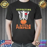 Expecting pumpkin maternity announcement halloween trending shirt