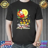 Fabulous Oregon ducks ugly santa claus with sleigh and Snoopy Oregon ducks classic shirt