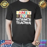 Family Love Science Teacher Rainbow Science Facs Teacher Back To School T-Shirt
