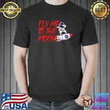 Fly me to the Moon Print Astronaut Rocket Classic T-Shirt