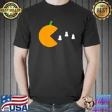 For kids boys men pumpkin ghost gamer halloween trending shirt