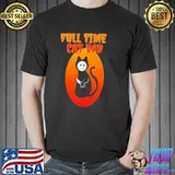 Full time cat dad cat holding bloody knife halloween trending shirt