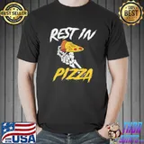 Funny rest in pizza scary skeleton halloween trending shirt