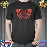 Gamer halloween boys skeleton hand heart gaming kidsns shirt