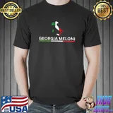Georgia Meloni Italian Hero Map Iranian Flag T-Shirt