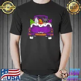 Gnome Riding Car Lazy Halloween Ghost Witch Mummy T-shirt T-Shirt