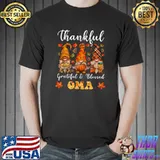Gnomes Thankful Grateful Blessed Oma Thanksgiving T-Shirt