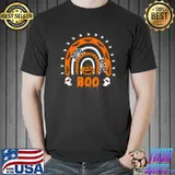 Halloween Boho Boo Rainbow Cute Ghosts Spooky Pumpkins T-Shirt