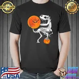 Halloween dinosaur t rex skeleton scary boys kidsns shirt