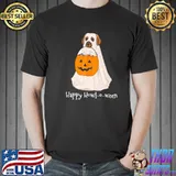 Halloween dog with a pumpkin costume funny halloween shirt