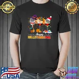 Happy Hallothanksmas Wine Glasses Witch Turkey Santa Hat Drinking Lover Halloween T-Shirt