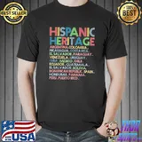 Hispanic heritage month latino all countries names shirt
