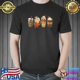 Horror Fall Coffee Pumpkin Spice Latte Iced Autumn Halloween T-Shirt