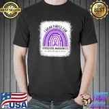 I wear purple for overdose awareness boho rainbow ribbon classic shirt