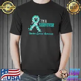 I'm a survivor ovarian cancer awareness teal ribbon classic shirt
