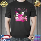 In October We Wear Pink Ghost Pumpkins Halloween Breast Cancer Month T-Shirt