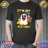 It's My 4th Birthday Ghost Candy Pumpkin Halloween Costumes T-Shirt