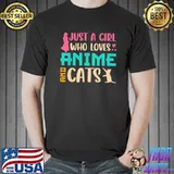 Just a girl who loves anime and cats japanese classic shirt