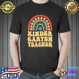 Kindergarten vibesretro groovy rainbow daisy back to school classic shirt