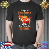 Kings of halloween are born in october pumpkin halloween T-Shirt