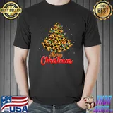 Leopard Christmas Tree Merry Christmas Xmas T-Shirt