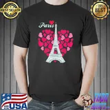 Love paris heart eiffel tower souvenir France french love classic shirt