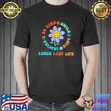 Lunch lady retro groovy floral school lunch lady life shirt