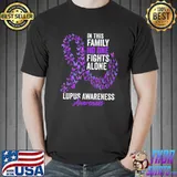 Lupus awareness month butterflies purple ribbon shirt