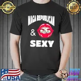 MAGA Republican and Sexy with little Skull full Lips T-Shirt