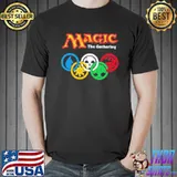 Magic the gathering olympic logo mens red black gray classic shirt