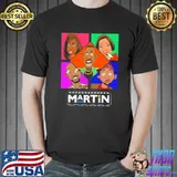 Martin TV show cartoon mens black white gray navy shirt