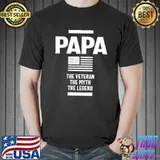 Mens papa the veteran the myth my dad is a veteran shirt